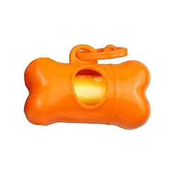 Диспенсер для пакетів Bone Shape Dog Poop Bag Dispenser помаранчевий 8 х 4.5 х 4 см