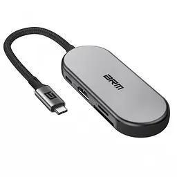 Хаб USB-C ArmorStandart Type-C to HD4K+PD+3USB+TF/SDcard Grey (ARM69366) - мініатюра 2