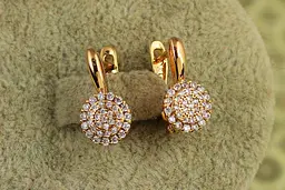 Сережки Xuping Jewelry Ореол чистоти 1,5 см золотисті - мініатюра 2