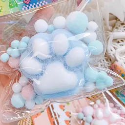 Сквіш антістрес UFT Squish Cat Paw Fluffy 9 Пухнаста лапка Lightblue - мініатюра 2