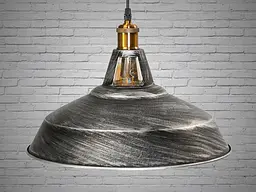 Світильник підвісний Diasha 6857-390-BK-SV Loft, 115 см, E27, металевий, регульована висота, діаметр 39 см, сучасний стиль для - мініатюра 2