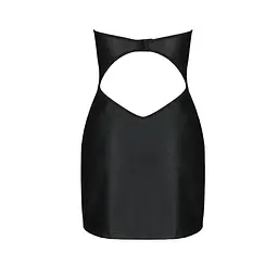Міні-сукня з екошкіри CELINE CHEMISE black - Passion: шнурівка трусики в комплекті L/XL - мініатюра 6