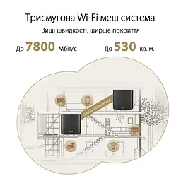 Система WiFi-Mesh ZenWiFi XT9 AX7800, 3xGE LAN, 1x2.5GE WAN, 1xUSB 3.2, 1 мод, чорний Asus teh0017201 - мініатюра 10
