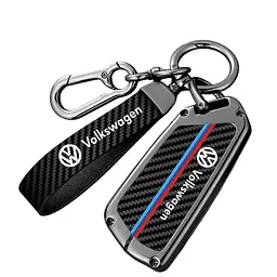 Чохол ключа Volkswagen (карбон, клиноподібна форма)+ремінець+брелок