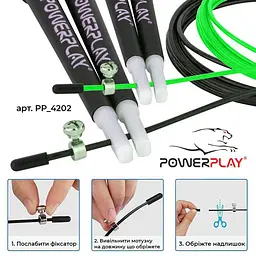 Швидкісна скакалка PowerPlay 3 м fit0007839 - мініатюра 4