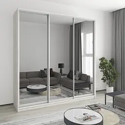Шафа-купе тридверна MebelStar Комбо AL 3 Дзеркала 230x60x240 см Аляска сірий (MBS-2237)