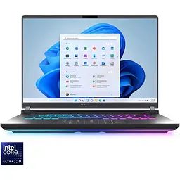 Ноутбук Ігровий ASUS ROG Strix G16 G615LW з процесором Intel Core Ultra 9 275HX pana la 5.4GHz, 16", 2.5K WQXGA, 240Hz, G-Sync, 32GB DDR5, 1TB SSD, NVIDIA® GeFor 11 Pro, Eclipse сірий