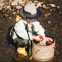Складане відро для води з ЕВА Naturehike CNK2350CF010, 20 л, бежевий - мініатюра 6