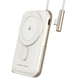 УМБ Choetech Magnetic Wireless 10000mAh 20W PD USB-C In/Out, Qi-15W,buid-in cabel White - мініатюра 2