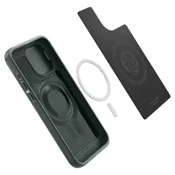 Чохол із захистом камери Spigen Optik Armor (MagFit) Abyss Green для iPhone 15 Pro (ACS06739) - мініатюра 6