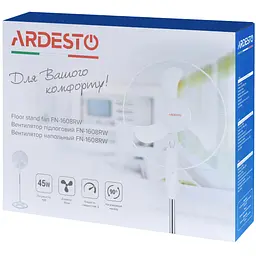 Вентилятор Ardesto підлоговий 40 см 45 Вт білий (FN-1608RW) - мініатюра 7