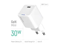 Мережевий зарядний пристрій ColorWay GaN Mini 30 W White (CW-CHS054PD-WT) - мініатюра 3