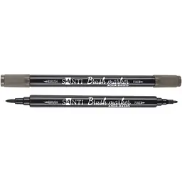 Маркер акварельний Santi  Brush Marker SWB-31 сіро-коричневий двосторонній 6 шт. (391087)