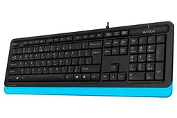 Клавіатура A4Tech FK10 Fstyler, чорний/синій, USB, 12 мультимедійних кнопок, захист від бризок, 1.5 м, UA/RU/US