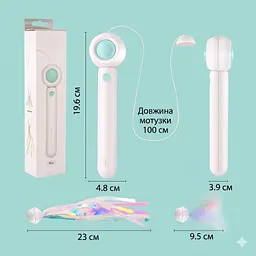 Іграшка для котів Petgravity Інтерактивна висувна вудочка з лазером блакитна (PG-CT053B) - мініатюра 10