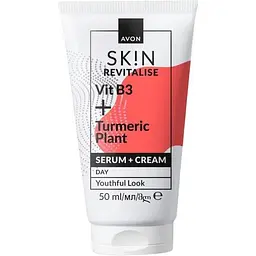 Денний крем-сироватка для обличчя Avon з вітаміном B3 та куркумою Відновлення 50 мл (494693263)