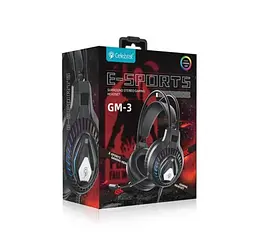 Дротові ігрові навушники Celebrat GM-3 Gaming LED з мікрофоном (Чорні) - мініатюра 4