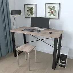 Письмовий стіл Ferrum-decor Драйв 750x1400x600 Чорний метал ДСП Дуб Сонома Трюфель 16 мм (FRD-103133)