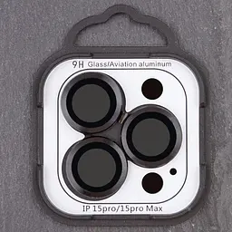 Захисне скло Metal Classic на камеру (у упак.) для Apple iPhone 15 Pro (6.1) / 15 Pro Max (6.7) Чорний / Midnight - мініатюра 5