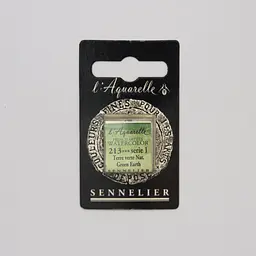 Акварельна фарба Sennelier, полукювета, S1, Зелена земля (Green Earth)