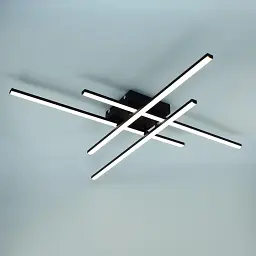 Керована світлодіодна люстра LINE 4L RC 70 Вт 850x850x90 мм Чорна ESLLSE
