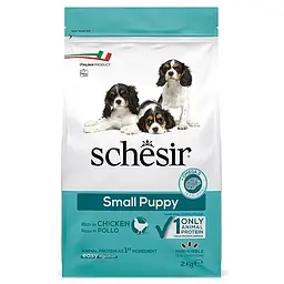 Сухий монопротеїновий корм Schesir Dog Small Puppy Шезір для цуценят міні та малих порід з куркою 2 кг (ШСЩМК2)
