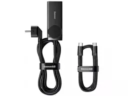 Мережевий зарядний пристрій Baseus GaN3 Pro Desktop Powerstrip AC+2U+2C 100W EU Black With Mini White Cable Type-C to Type-C 100W, 20V/5A, 1 м Black） - мініатюра 7