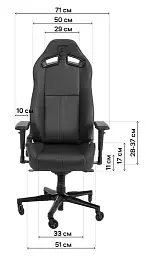 Геймерське крісло GT Racer чорне зі світло-сірим (X-8009 Fabric Light Gray/Black) - мініатюра 10