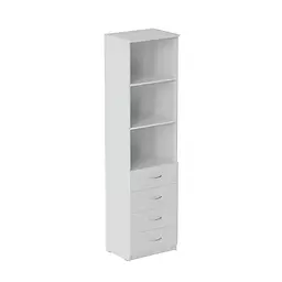Пенал Анжело Ferrum-decor на 3 полиці із 4 ящиками 1900x500x380 ДСП Білий 16 мм (FRD-104960)