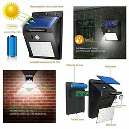 Світильник з датчиком руху Solar 609, 30 діодів, сонячна панель, захист IP65 - мініатюра 5