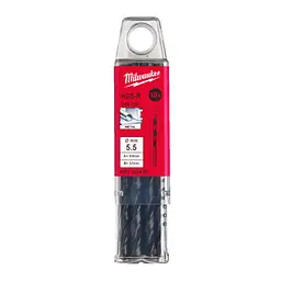 Свердло по металу HSS-R MILWAUKEE DIN338, діаметр 5,5х93х57мм, (10шт), пластикова коробка