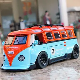 Колекційна металева модель автомобіля АвтоЕксперт Volkswagen T1 мікроавтобус зі знімним дахом, інерцією, світлом та звуком 1:32 - мініатюра 5