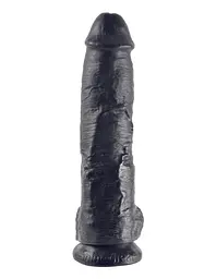 Фалоімітатор King Cock With Balls 10" 27 см чорний - мініатюра 2