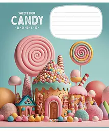 Зошит загальний Школярик Candy world у косу лінію 12 аркушів 30 шт. (012-3266C) - мініатюра 4