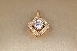 Кулон Xuping Jewelry ромб з литим вушком 1.7 см золотистий
