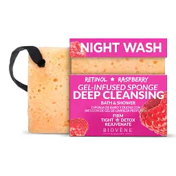 Губка для глибокого очищення Biovene Night Wash Deep Cleansing Retinol & Raspberry Gel-infused Sponge з ретинолом 75 г - мініатюра 2