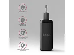 Мережевий зарядний пристрій AXAGON 100 W Black (ACU-DPQ100) - мініатюра 5