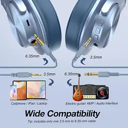 Навушники бездротові OneOdio Fusion A70, Bluetooth+3,5мм/6,35мм, Небесно-Блакитний - мініатюра 4