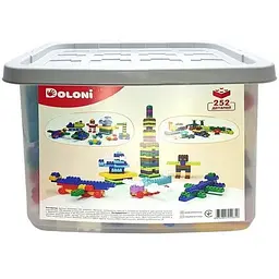 Дитячий блочний конструктор Doloni 013999/03 у пластиковому боксі, 252 деталі