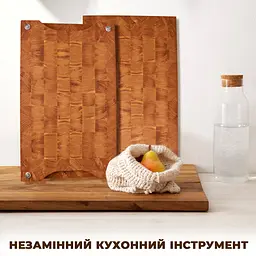 Торцева обробна кухонна дерев’яна дошка з дуба 30 x 40 x 4 см - мініатюра 4