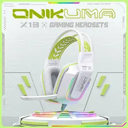 Навушники Onikuma ігрові з мікрофоном X-13 Pro White для ПК ноутбука PS4 PS5 з RGB підсвіткою та шумоподавленням Білий - мініатюра 2