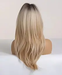 Реалістична перука «California Blonde» — Градуйований каскад та чубчик-шторка (Омбре) 65 см - мініатюра 2