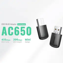 Адаптер Wi-Fi AC650 11ac Dual-Band USB 2.0 (CM448) Ugreen - мініатюра 6