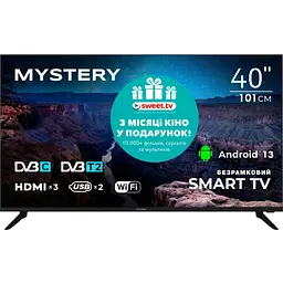 Телевізор TV 40 Mystery MTV-4060FST2 Full HD/Smart/Android 13/Wi-Fi/Frameless/Black (MTV-4060FST2)