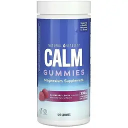 Вітамінно-мінеральний комплекс Natural Vitality Цитрат Магнію, 330 мг, смак малина лимон, CALM, Magnesium Supplement, (PTG-00240)