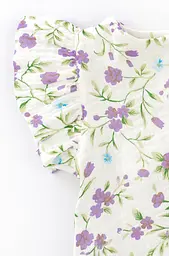 Пісочник з мусліну для дівчинки на ґудзиках Violet flowers з пов'язкою - мініатюра 3