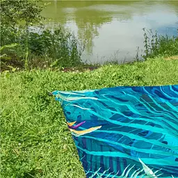 Ковдра Lifeventure Picnic Blanket Блакитний-Бірюзовий - мініатюра 2
