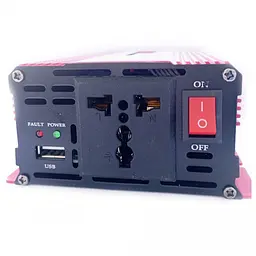 Інвертор напруги Solar Smart King Power Inverter 009 модифікована синусоїда Red 1 розетка 1 USB екран з 12V на 220V 500W (11031) - мініатюра 3