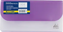 Папка-конверт TRAVEL BM.3708-99 BUROMAX, на липучці, DL, 4 відділення, матовий напівпроз.пластик (4823078953162) Фіолетовий