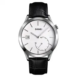 Чоловічий кварцовий годинник Skmei 1581 Prestige чорні з сріблястим - мініатюра 2